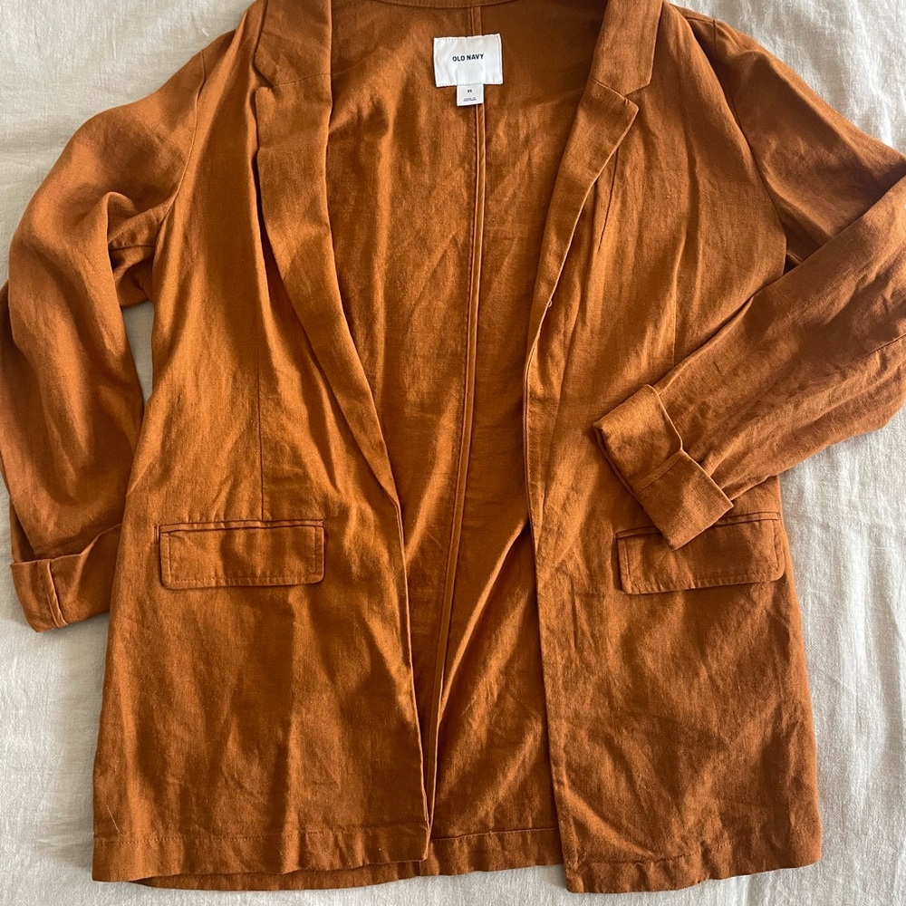 Women's Linen Rust Jacket